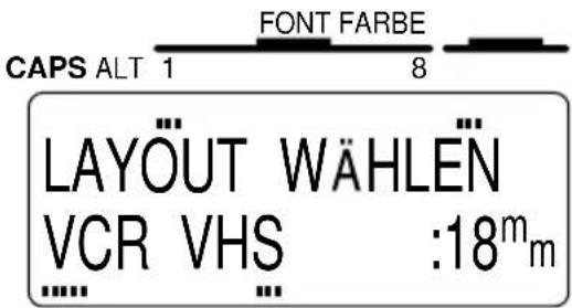 CAPS ALT 1 FONT FARBE 8 LAYOUT WÄHLEN VCR VHS :18m_m