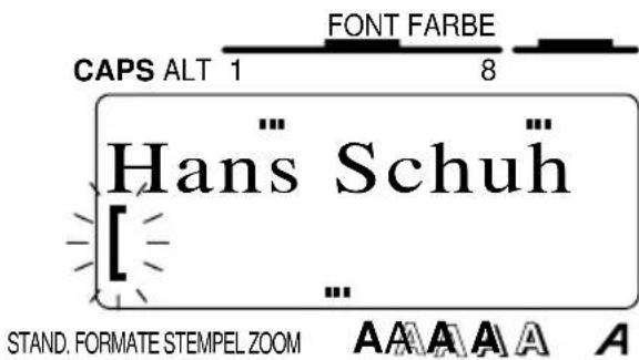 CAPS ALT 1 FONT FARBE 8 Hans Schuh STAND. FORMATE STEMPEL ZOOM A A A A A A