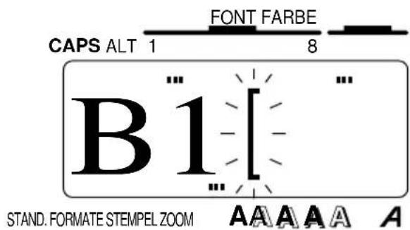 CAPS ALT 1 FONT FARBE 8 B1[ ] STAND. FORMATE STEMPEL ZOOM A A A A A