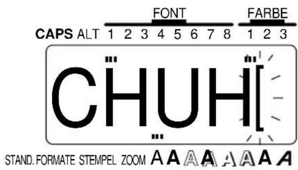 CAPS ALT 1 2 3 4 5 6 7 8 FONT FARBE CHUH STAND. FORMATE STEMPEL ZOOM A A A A A A A