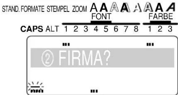 STAND. FORMATE STEMPEL ZOOM AAAA A AAA FONT FARBE CAPS ALT 1 2 3 4 5 6 7 8 1 2 3 ② FIRMA?