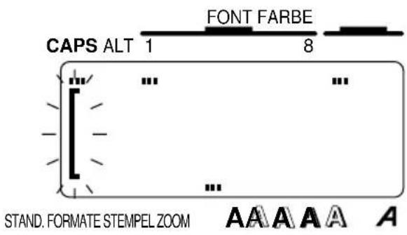 CAPS ALT 1 FONT FARBE 8 STAND. FORMATE STEMPEL ZOOM A A A A A