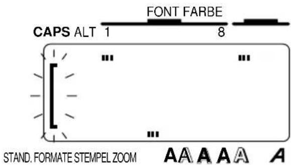 CAPS ALT 1 FONT FARBE 8 STAND. FORMATE STEMPEL ZOOM A A A A A