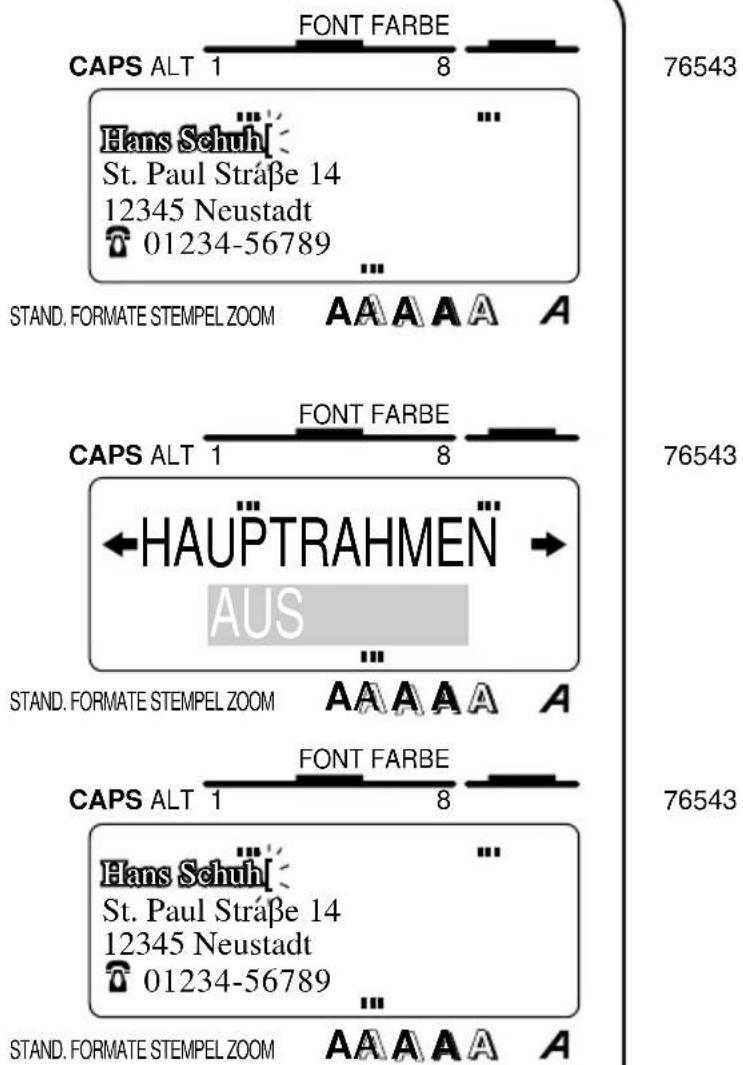 CAPS ALT 1 FONT FARBE 76543 Hans Schuh St. Paul Straße 14 12345 Neustadt 01234-56789 STAND. FORMATE STEMPEL ZOOM AAAAA A CAPS ALT 1 FONT FARBE 76543 HAUPTRAHMEN → AUS STAND. FORMATE STEMPEL ZOOM AAAAA A CAPS ALT 1 FONT FARBE 76543 Hans Schuh St. Paul Straße 14 12345 Neustadt 01234-56789 STAND. FORMATE STEMPEL ZOOM