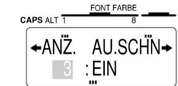 CAPS ALT 1 FONT FARBE 8 ANZ. AU.SCHN 3 : EIN ...