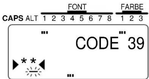 CAPS ALT 1 2 3 4 5 6 7 8 1 2 3 FONT FARBE CODE 39 **
