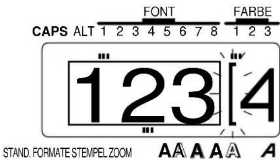 CAPS ALT 1 2 3 4 5 6 7 8 FONT FARBE 1 2 3 123 [4] STAND. FORMATE STEMPEL ZOOM A A A A A A