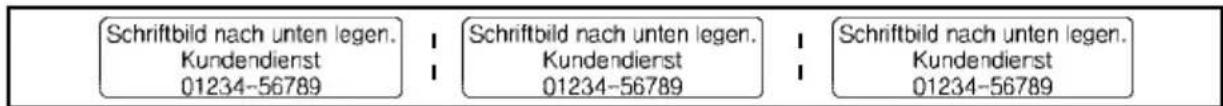 Schriftbild nach unten legen. Kundendienst 01234-56789 Schriftbild nach unten legen. Kundendienst 01234-56789 Schriftbild nach unten legen. Kundendienst 01234-56789