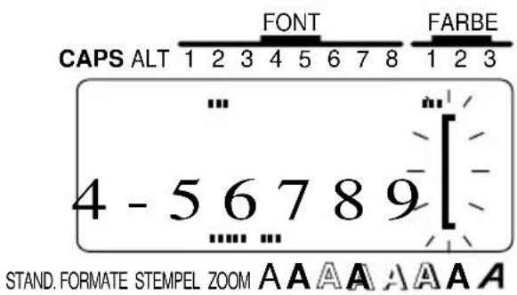 CAPS ALT 1 2 3 4 5 6 7 8 FONT FARBE 4 - 5 6 7 8 9 ...... STAND. FORMATE STEMPEL ZOOM A A A A A A A A