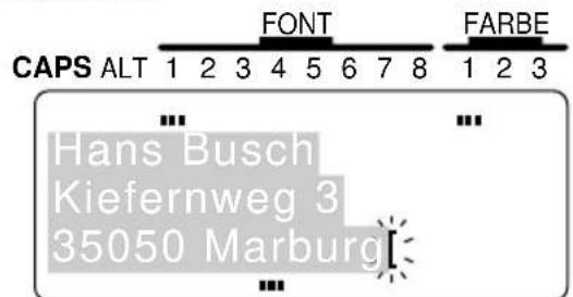 CAPS ALT FONT FARBE Hans Busch Kiefernweg 3 35050 Marburg