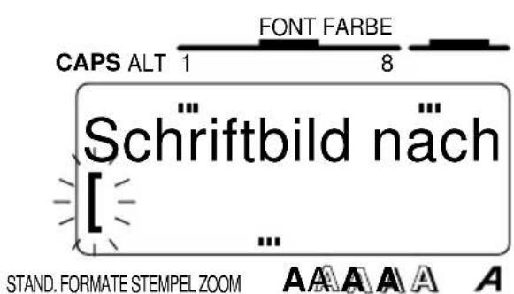 CAPS ALT 1 FONT FARBE 8 Schriftbild nach [ ] ... STAND. FORMATE STEMPEL ZOOM AAAAA A