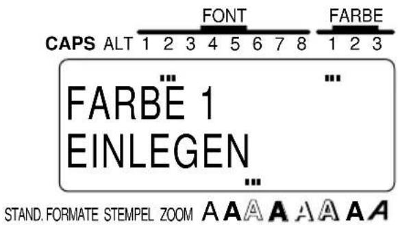 CAPS ALT 1 2 3 4 5 6 7 8 FONT FARBE FARBÉ 1 EINLEGEN ... STAND. FORMATE STEMPEL ZOOM A A A A A A A A