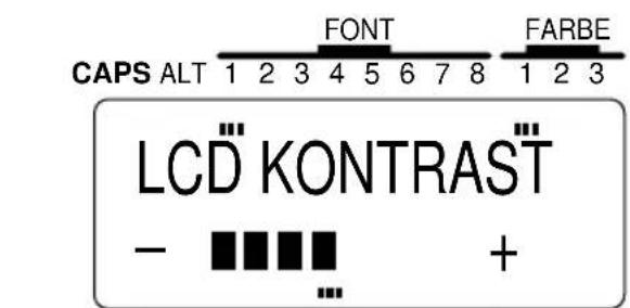 CAPS ALT 1 2 3 4 5 6 7 8 FONT FARBE LCD KONTRAST - +