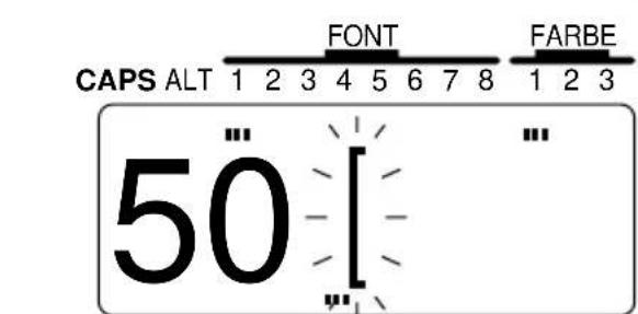 CAPS ALT 1 2 3 4 5 6 7 8 FONT FARBE 50 [ ] ""