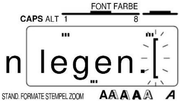 CAPS ALT 1 FONT FARBE 8 n legen. STAND. FORMATE STEMPEL ZOOM A A A A A
