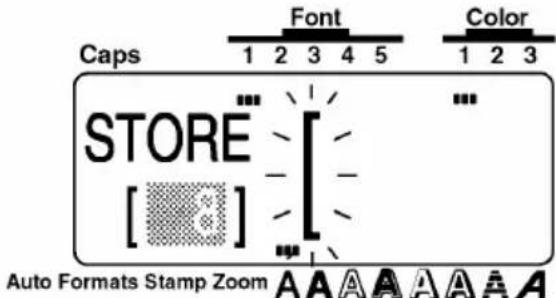 Caps Font Color 1 2 3 4 5 1 2 3 STORE [ ] Auto Formats Stamp Zoom A A A A A A A A