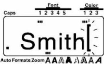 Caps Font 1 2 3 4 5 Color 1 2 3 Smith Auto Formats Zoom A A A A A A A A