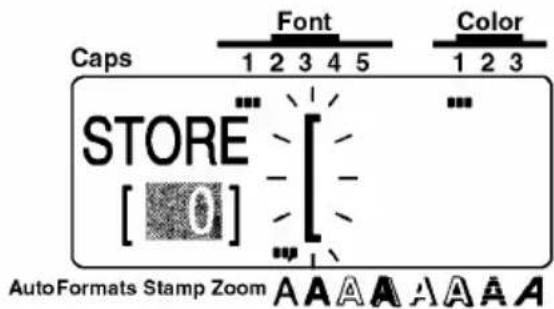 Caps Font Color 1 2 3 4 5 1 2 3 STORE [0] AutoFormats Stamp Zoom A A A A A A A A