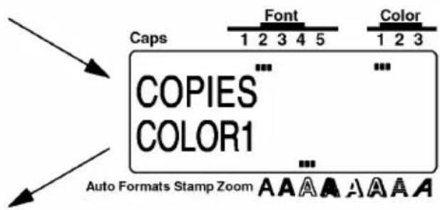 Caps Font Color 1 2 3 4 5 1 2 3 COPIES COLOR1 Auto Formats Stamp Zoom A A A A A A A A