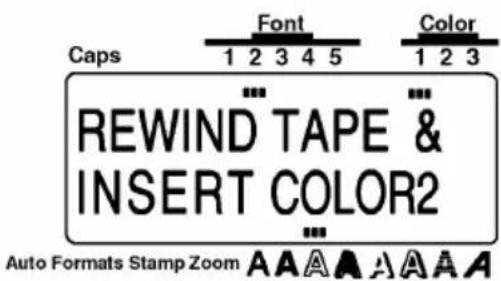 Caps Font Color 1 2 3 4 5 1 2 3 REWIND TAPE & INSERT COLOR2 Auto Formats Stamp Zoom A A A A A A A
