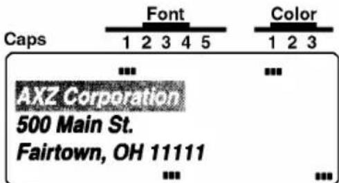 Caps Font Color 1 2 3 4 5 1 2 3 ... AXZ Corporation 500 Main St. Fairtown, OH 11111 ...