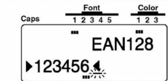 Caps Font Color 1 2 3 4 5 EAN128 ►123456