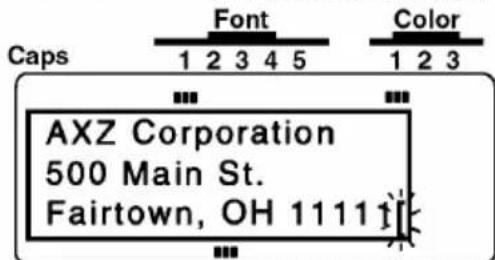 Caps Font Color 1 2 3 4 5 1 2 3 AXZ Corporation 500 Main St. Fairtown, OH 11111