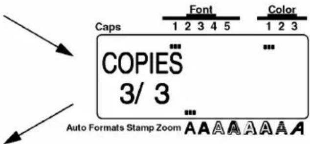 Caps 1 2 3 4 5 COPIES 3/ 3 Auto Formats Stamp Zoom A A A A A A A A