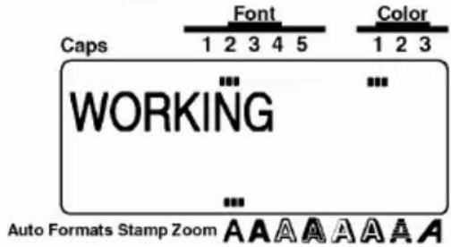 Caps 1 2 3 4 5 WORKING Color 1 2 3 Auto Formats Stamp Zoom A A A A A A A A