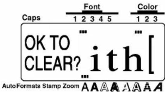 Caps Font Color 1 2 3 4 5 1 2 3 OK TO CLEAR? ith[ ... AutoFormats Stamp Zoom A A A A A A A A