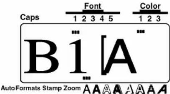 Caps Font Color 1 2 3 4 5 1 2 3 B1[A] AutoFormats Stamp Zoom A A A A A A A