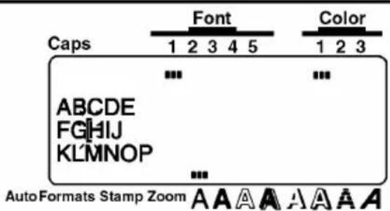 Caps Font Color 1 2 3 4 5 1 2 3 ... ABCDE FGHIJ KLMNOP ... AutoFormats Stamp Zoom A A A A A A A A