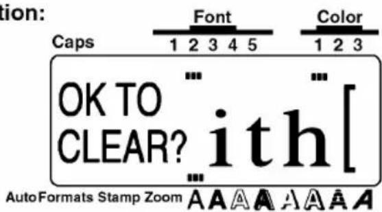 ion: Caps Font Color 1 2 3 4 5 1 2 3 OK TO CLEAR? i th[ AutoFormats Stamp Zoom A A A A A A A A
