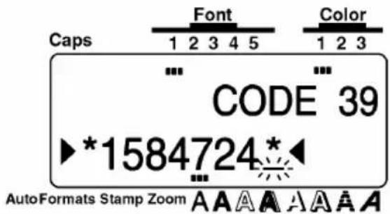 Caps Font Color 1 2 3 4 5 1 2 3 CODE 39 *1584724* AutoFormats Stamp Zoom A A A A A A A A