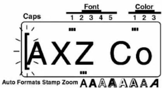 Caps 1 2 3 4 5 Font Color 1 2 3 [AXZ Co Auto Formats Stamp Zoom A A A A A A A A