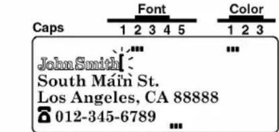 Caps Font Color 1 2 3 4 5 1 2 3 John Smith South Máin St. Los Angeles, CA 88888 012-345-6789