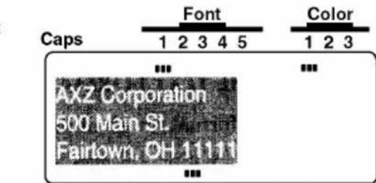 Caps Font Color 1 2 3 4 5 1 2 3 ... AXZ Corporation 500 Main St. Fairtown, OH 11111
