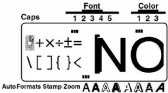 Caps Font Color 1 2 3 4 5 1 2 3 +×÷±= \ [ ] { }< NO AutoFormats Stamp Zoom A A A A A A A A