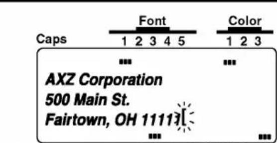 Caps Font Color 1 2 3 4 5 1 2 3 ... AXZ Corporation 500 Main St. Fairtown, OH 1111[