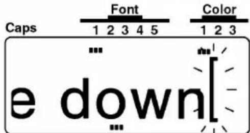 Caps Font Color 1 2 3 4 5 1 2 3 e down