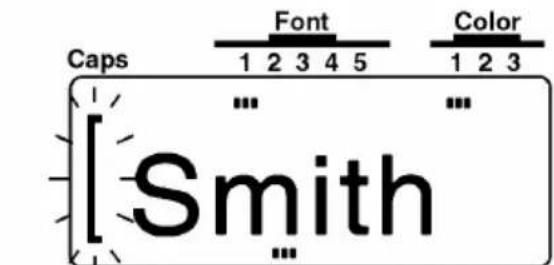 Caps Font Color 1 2 3 4 5 1 2 3 Smith