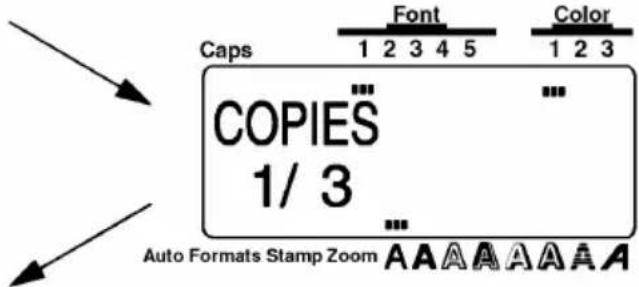 Caps COPIES 1/ 3 Auto Formats Stamp Zoom Font Color 1 2 3 4 5 1 2 3