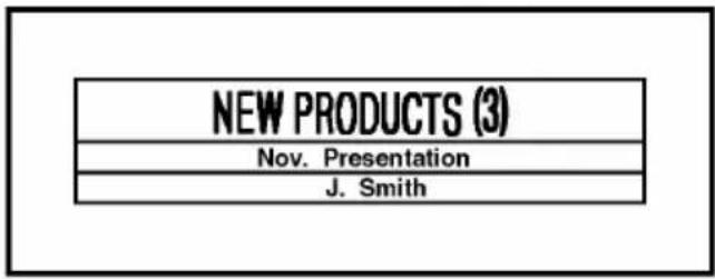 NEW PRODUCTS (3) Nov. Presentation J. Smith