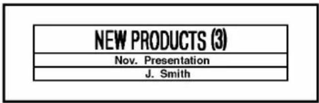 NEW PRODUCTS (3) Nov. Presentation J. Smith