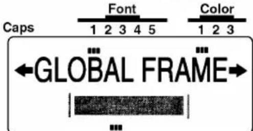 Caps Font 1 2 3 4 5 Color 1 2 3 ←GLOBAL FRAME→