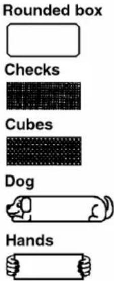 Rounded box Checks Cubes Dog Hands