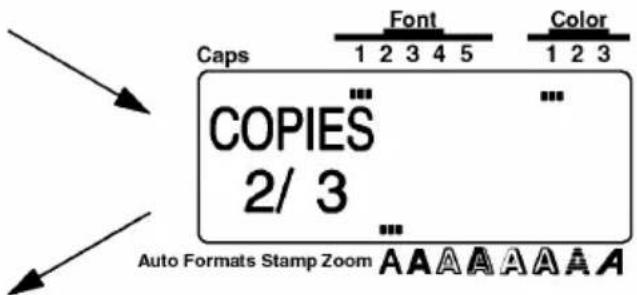 Caps 1 2 3 4 5 COPIES 2/ 3 Auto Formats Stamp Zoom A A A A A A A A