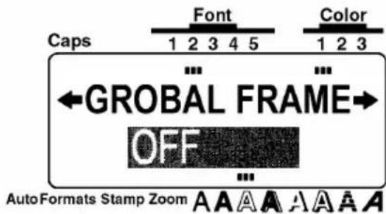 Caps Font Color 1 2 3 4 5 1 2 3 GROBAL FRAME OFF AutoFormats Stamp Zoom A A A A A A A A