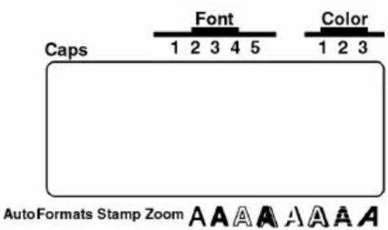 Caps Font Color 1 2 3 4 5 1 2 3 AutoFormats Stamp Zoom A A A A A A A A