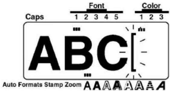 Caps Font Color 1 2 3 4 5 ABC Auto Formats Stamp Zoom A A A A A A A A